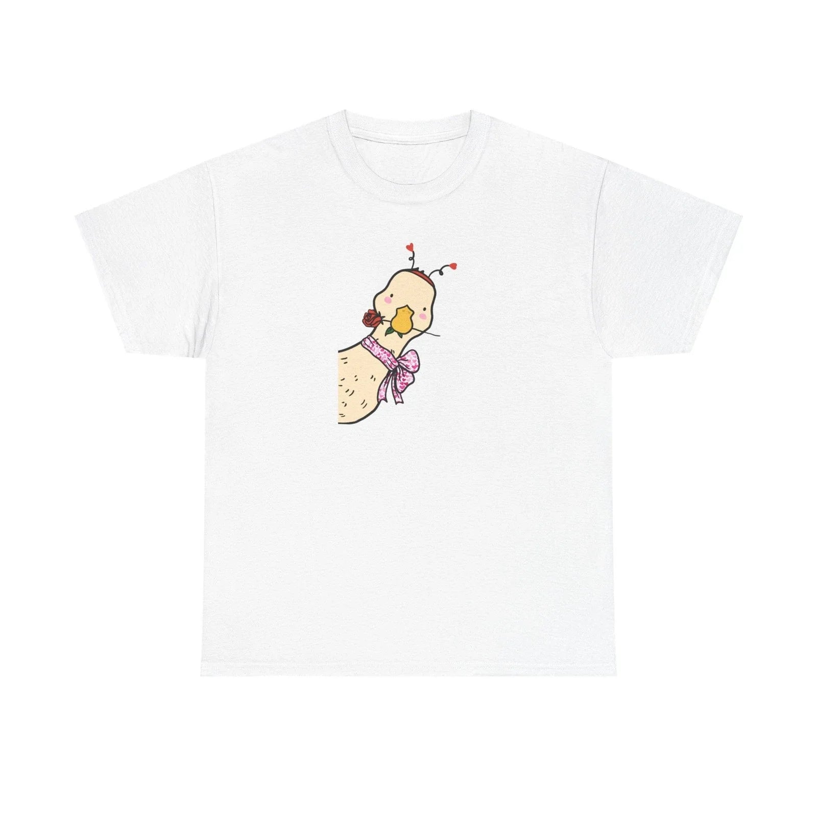 Cute Duck Shirt Kawaii Ducky Tee Bow Duck Graphic Aesthetic Animal Top Unisex , , , Long Sleeve Tee