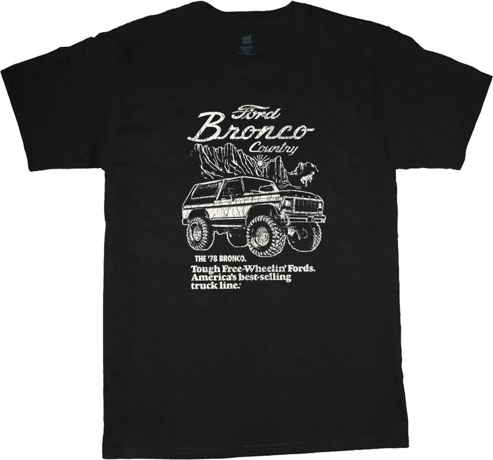 Ford Bronco Mens Clothing Apparel Accessories Bronco Ford Black Tee Unisex , , , Long Sleeve Tee