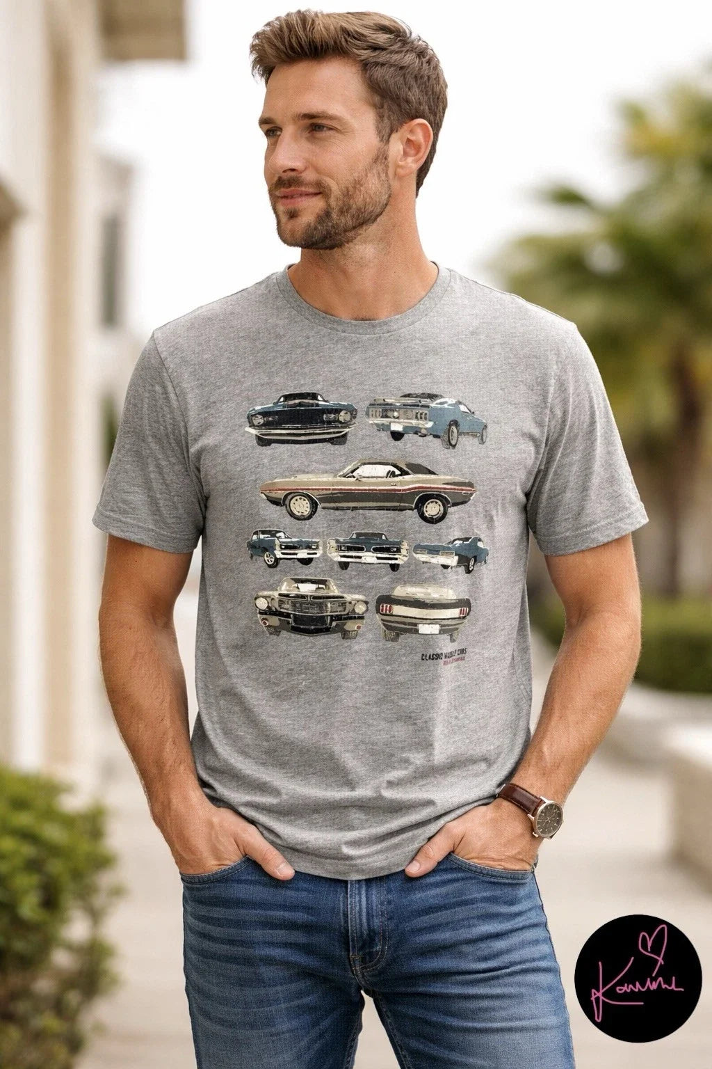 1966 GTO Front View Classic Muscle Car Minimalist Line Art Graphic Tee Unisex , , , Long Sleeve Tee