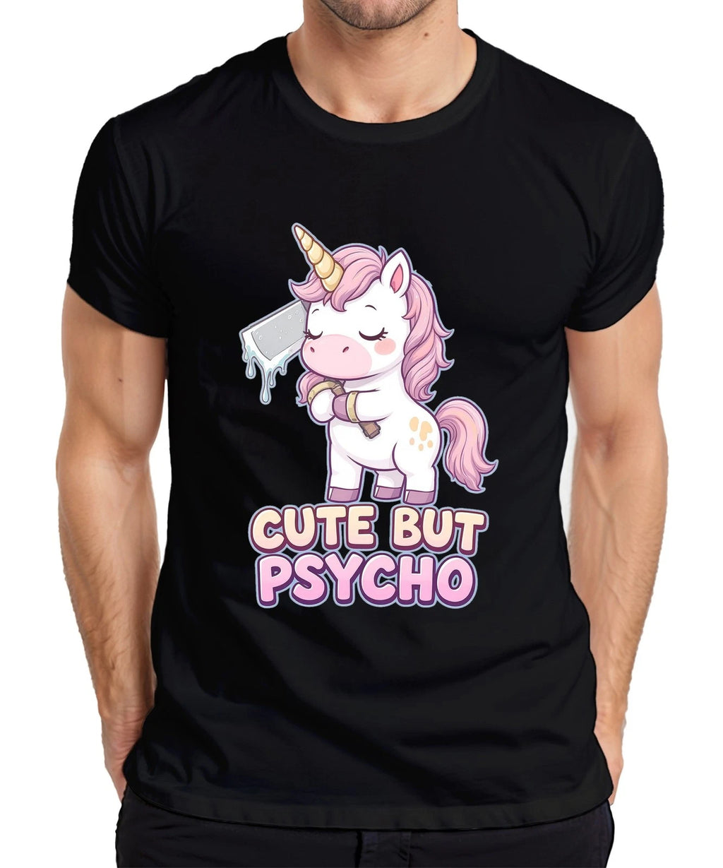 Cute But Psycho Unicorn Unicorn Kawaii Halloween Funny Mens T-Shirt
