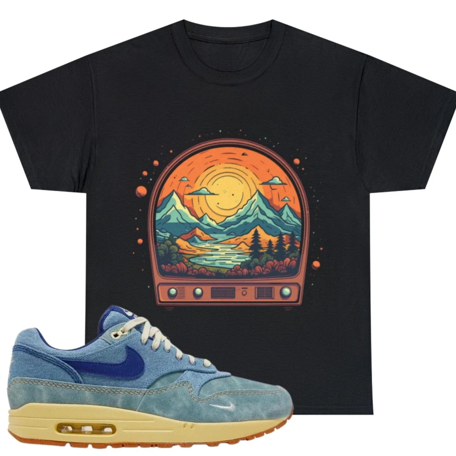Shirt To Match Air Max 1 Premium Dirty Denim Unisex Tee Tv Shirt Sneaker Shirt Unisex , , , Long Sleeve Tee
