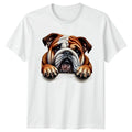 Cute Peeking Bulldog Dog Lover Bulldog For Him And Her Unisex , , , Long Sleeve Tee
