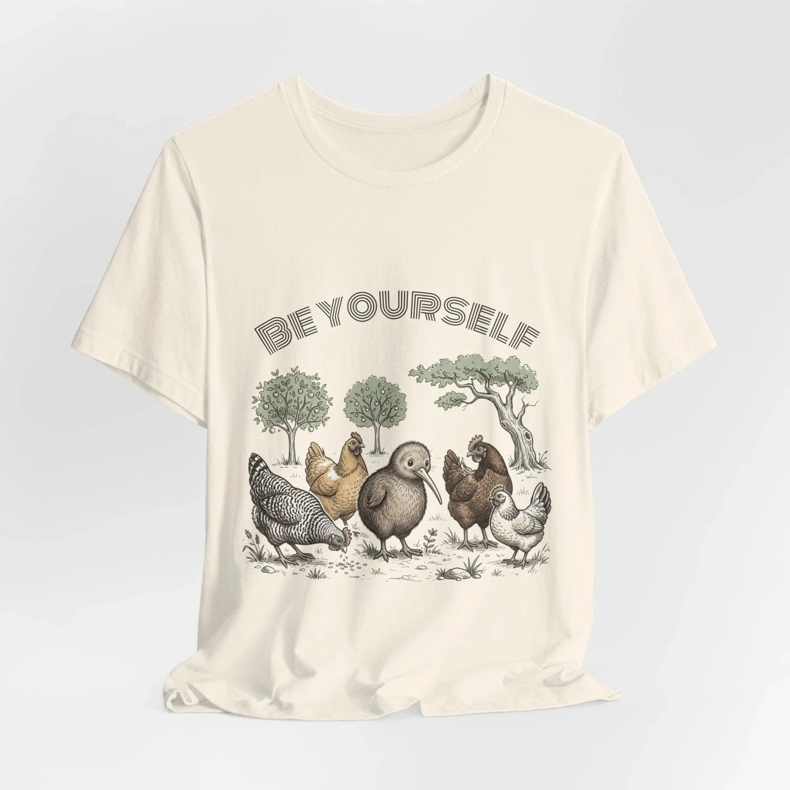 Be Yourself Kiwi Bird and Chickens Shirt Cute Unique Farm Yard outdoor Design Unisex , , , Long Sleeve Tee