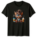 Kitten Drinking Coffee Cat Lover Coffee Lover Animal Birthday Gift Unisex , , , Long Sleeve Tee
