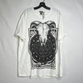 H&M Divided Ram Skull Graphic Tee Mens XL Occult Goth Punk Streetwear Tribal Unisex , , , Long Sleeve Tee