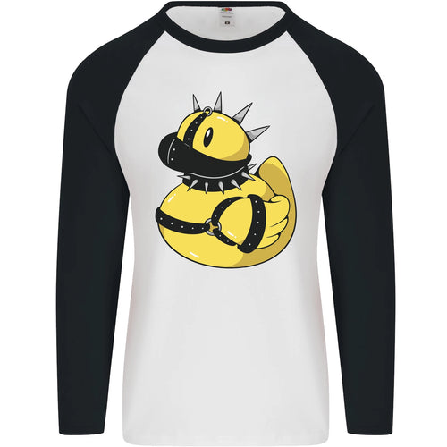 BDSM Rubber Duck Funny Bondage Mens L/S Baseball T-Shirt