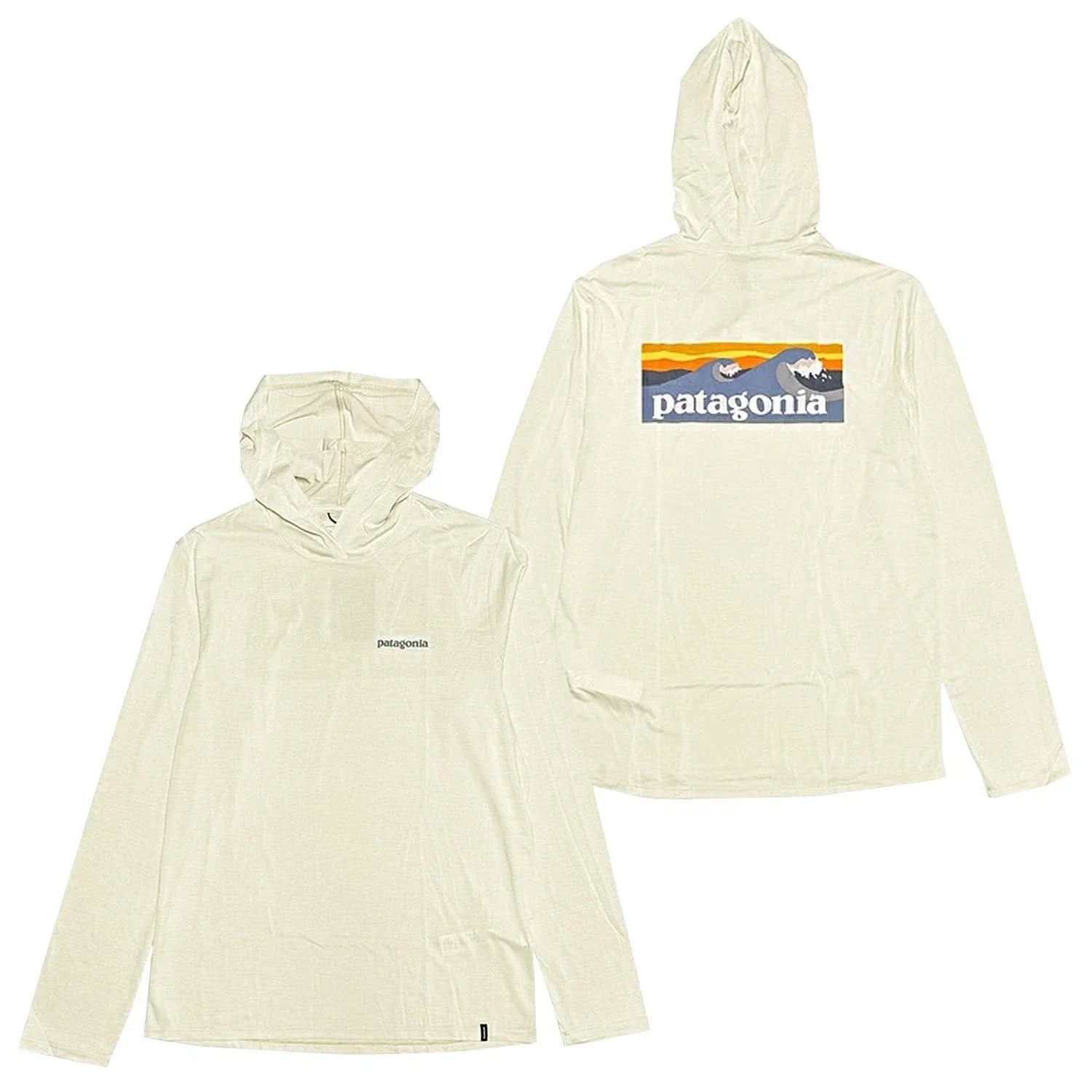 Patagonia Men Capilene Cool Daily Hoody Boardshort Logo L/S Dyno (Cream) Unisex , , , Long Sleeve Tee