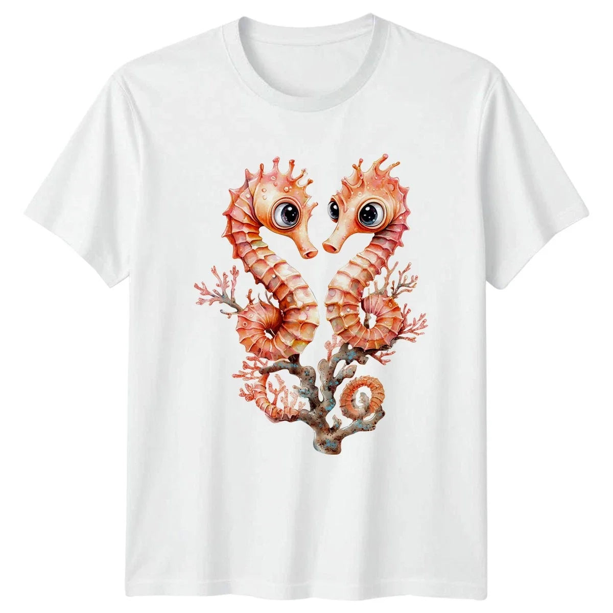 Cute Seahorse Watercolor Marine Life Gift For Him And Her Unisex , , , Long Sleeve Tee
