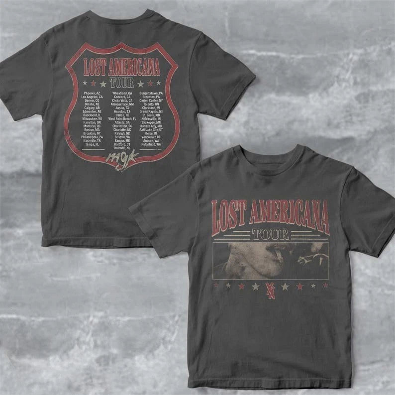 Machine Gun Kelly MGK Lost Americana Tour 2025 2026 Merch Smoking T shirt