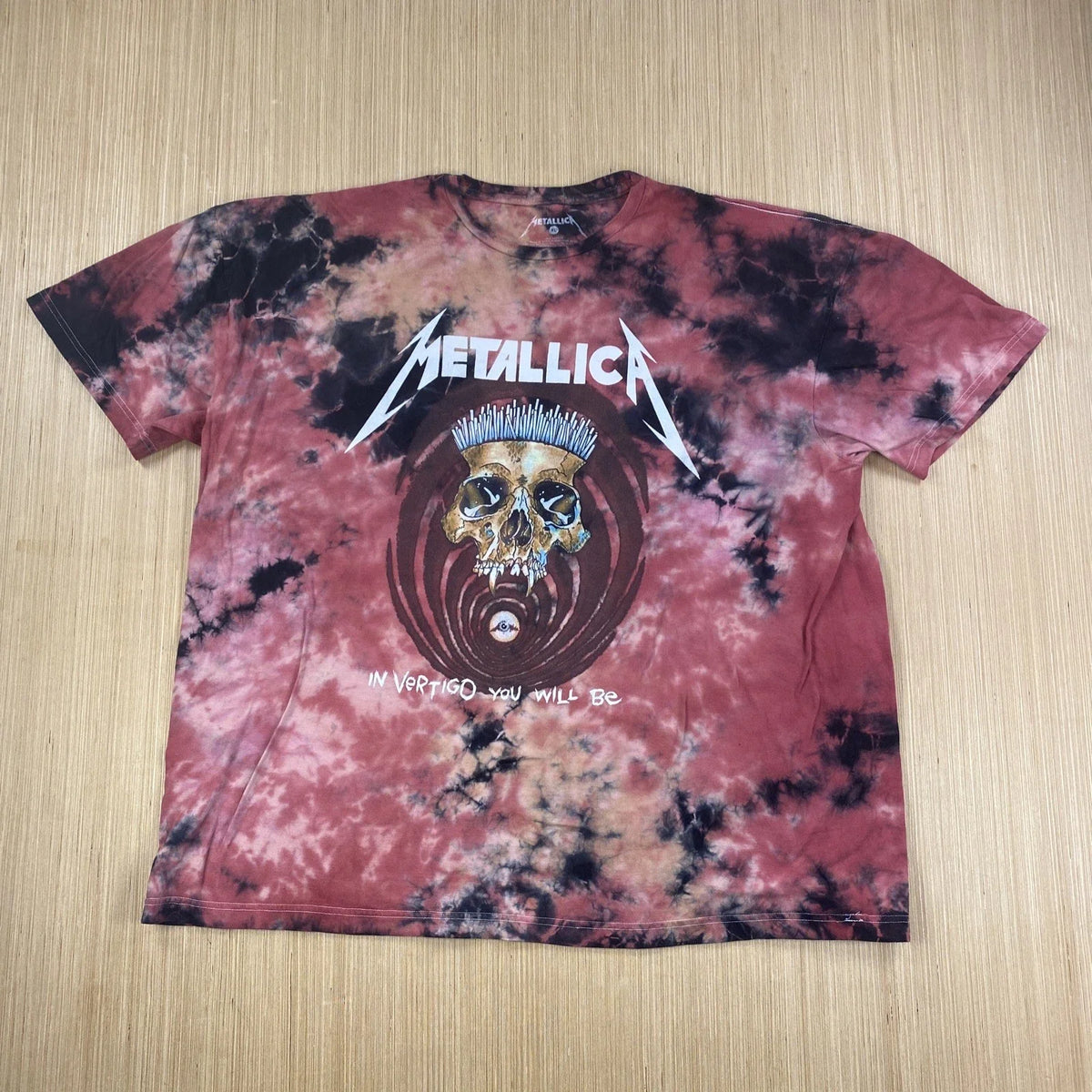 Metallica Shirt Mens XL Red Black Tye Dye In Vertigo You Will Be Rock Grunge Unisex , , , Long Sleeve Tee