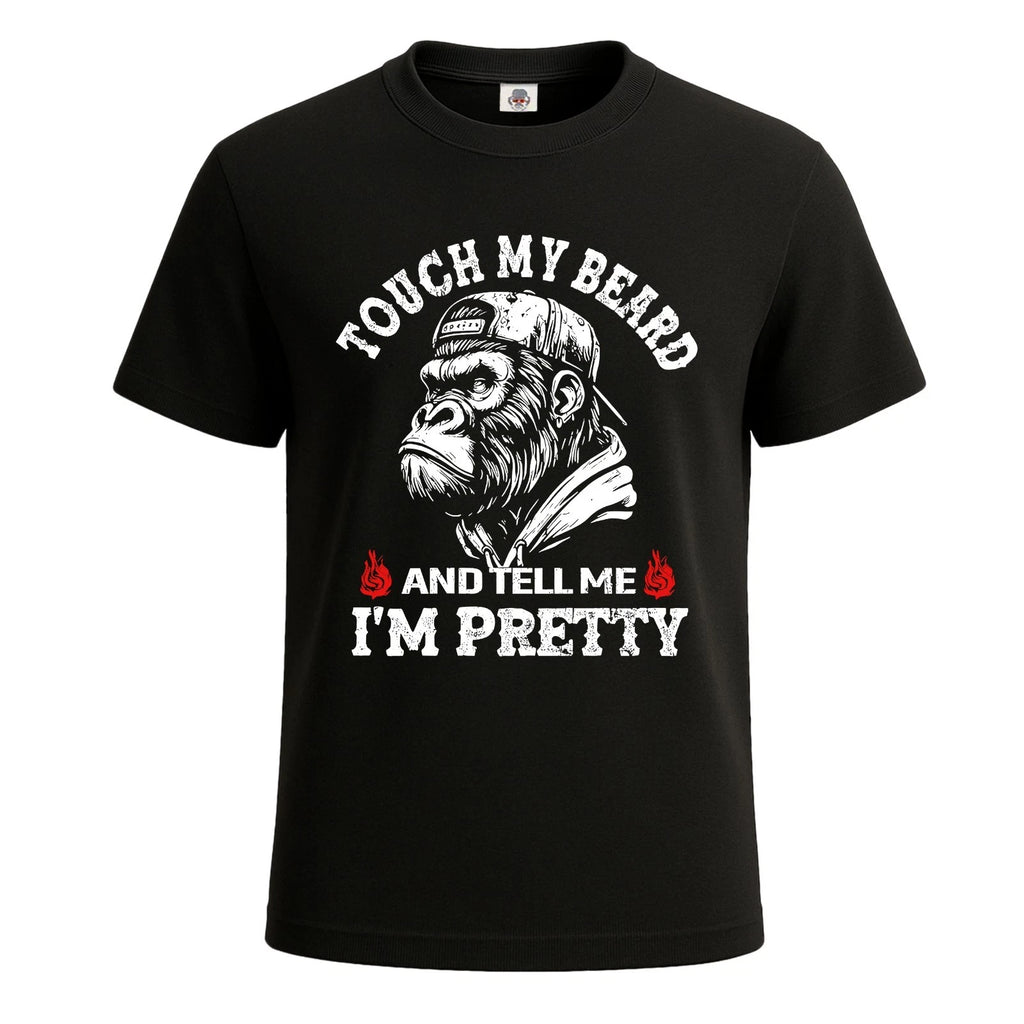 TOUCH MY BEARD AND TELL ME Funny Slogan Mens T-Shirt Novelty Party Gift Tee Top