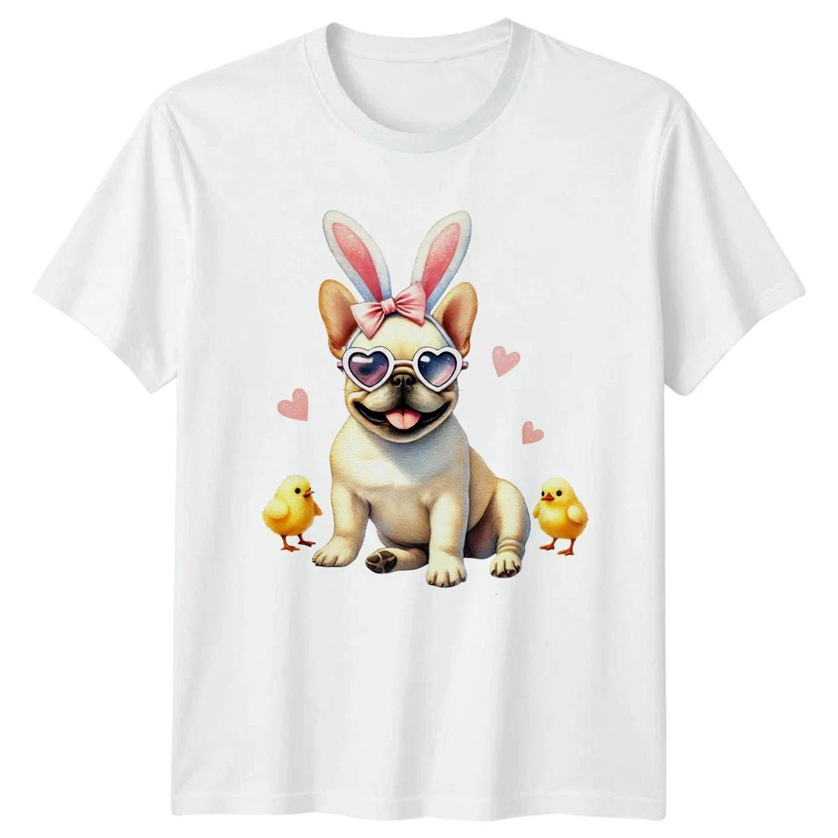 French Bulldog Puppy Wearing Bunny Womens Frenchie Dog Pet Easter Unisex , , , Long Sleeve Tee