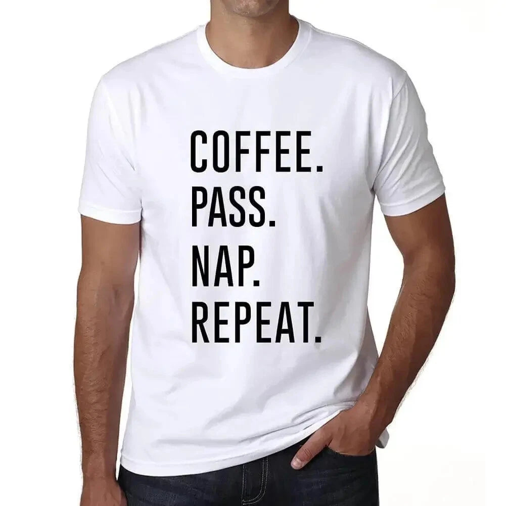 ULTRABASIC men's t-shirt coffee nap rehearsal coffee pass nap repeat