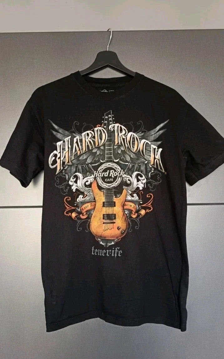 Hard Rock Cafe Tenerife Guitar Black Tee Size Medium Unisex , , , Long Sleeve Tee