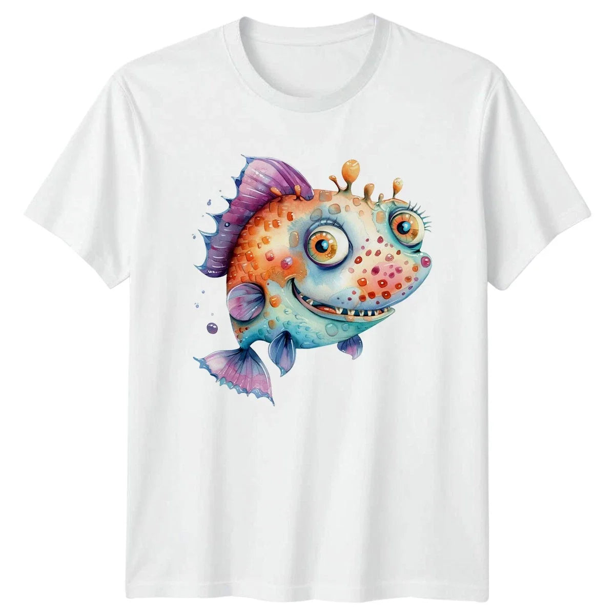 Cute Cartoon Fish Aquatic Wildlife 2026 Birthday Gift For Him And Her Unisex , , , Long Sleeve Tee
