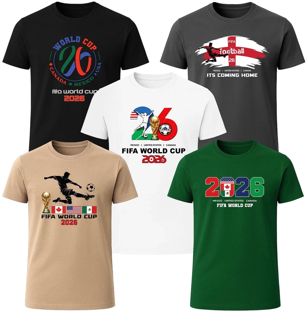 Men’s World Cup 2026 – Mexico USA Canada Football Fan Graphic Tee Unisex , , , Long Sleeve Tee