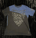 American Fighter Y2K Grunge Blue/Black Graphic T Shirt Buckle Mens Size XL Unisex , , , Long Sleeve Tee