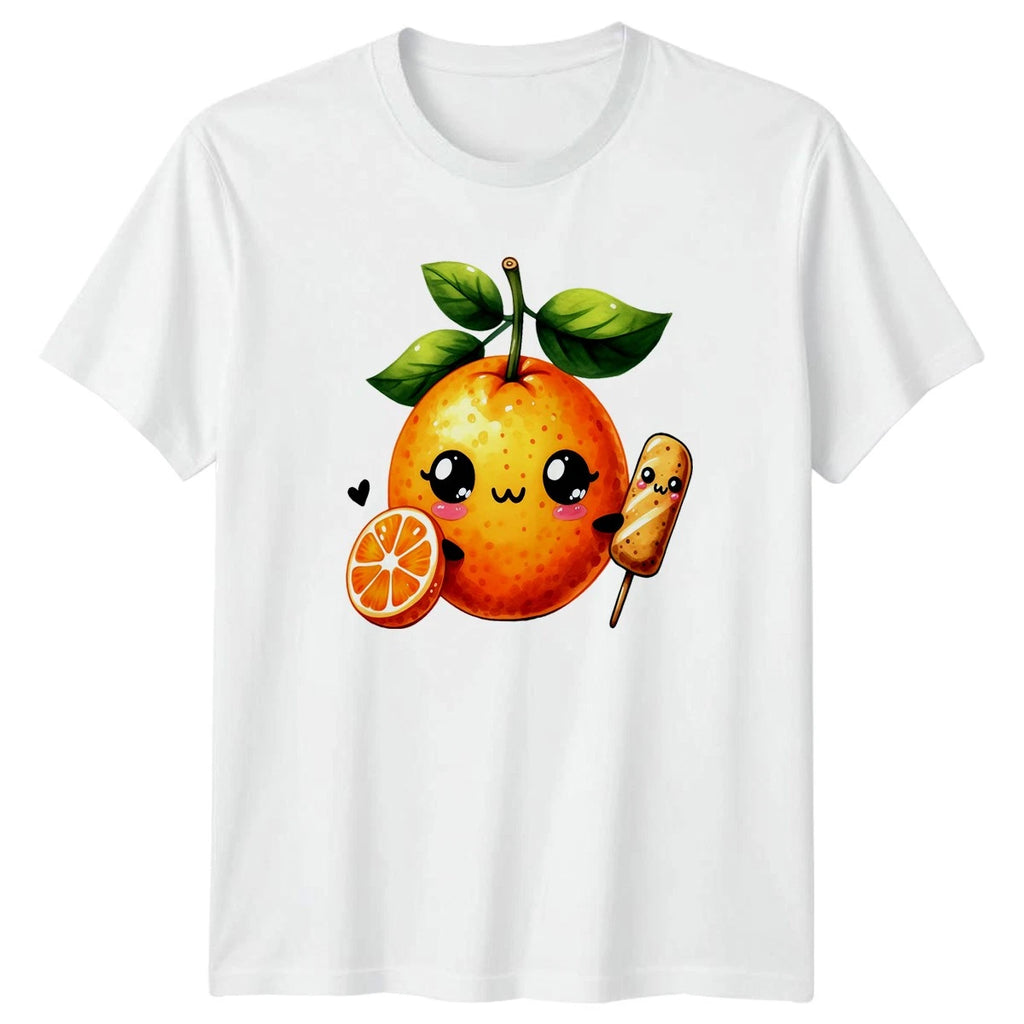 Sweet Kawaii Orange Fruit Popsicle T-Shirt Kawaii Food Fruit Lover