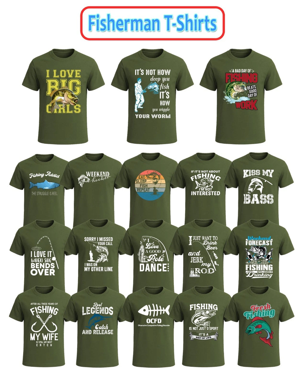 New Fisherman T-Shirts | For Fish Lover Men's | Novelty | Gift Funny Top Tee