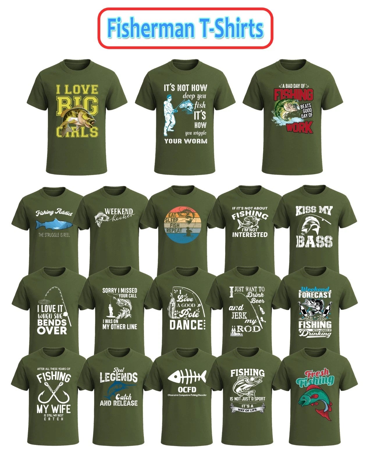 New Fisherman T-Shirts | For Fish Lover Men's | Novelty | Gift Funny Top Tee