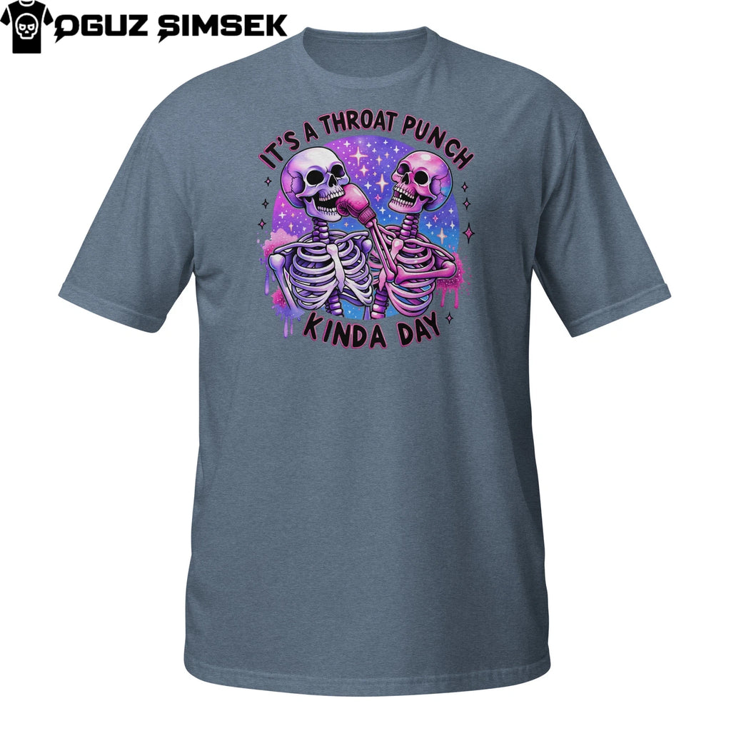 Throat Punch Skeleton T-Shirt | Funny Skeleton Fight | Sarcastic Halloween Tee