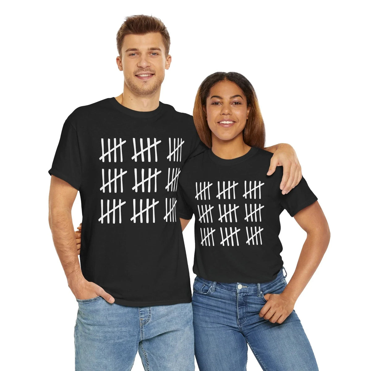 Minimalist 30 Hash Marks , Gender Neutral Graphic Tee, Unisex Cotton Unisex , , , Long Sleeve Tee
