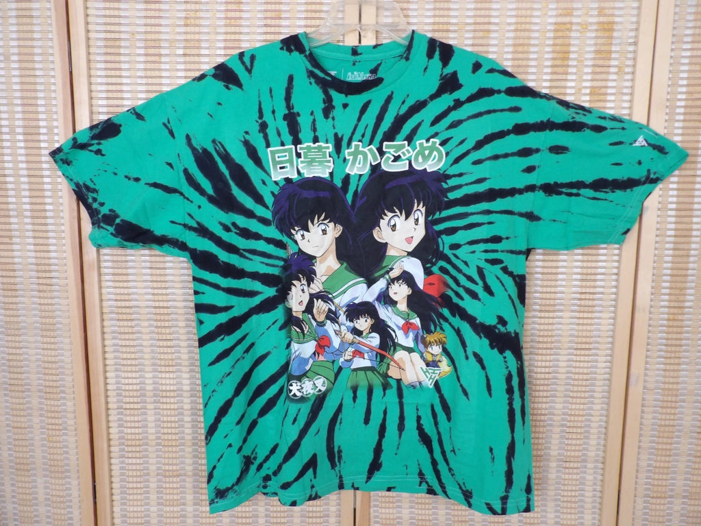 NWOT Men's  InuYasha Green Short Sleeve Tye Dye Size XL Shirt