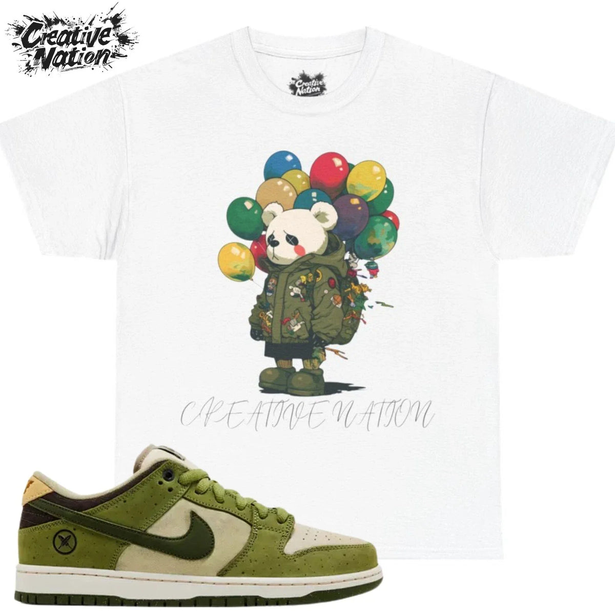 Shirt To Match SB Dunk Low Matcha Unisex Tee Bear Shirt Unisex , , , Long Sleeve Tee