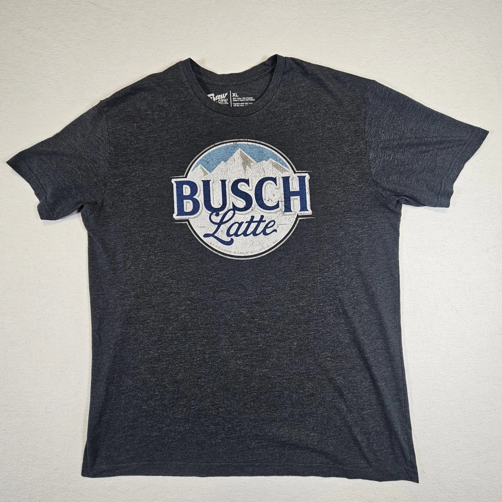 Bush latte Anheuser-Busch St. Louis Grey Mens XL  Extra Large Blue T-shirt