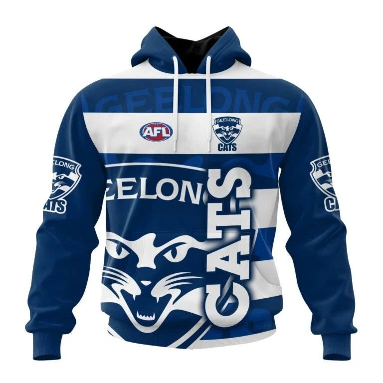 Geelong Cats | Special Design Concept Kits Unisex , , , Long Sleeve Tee