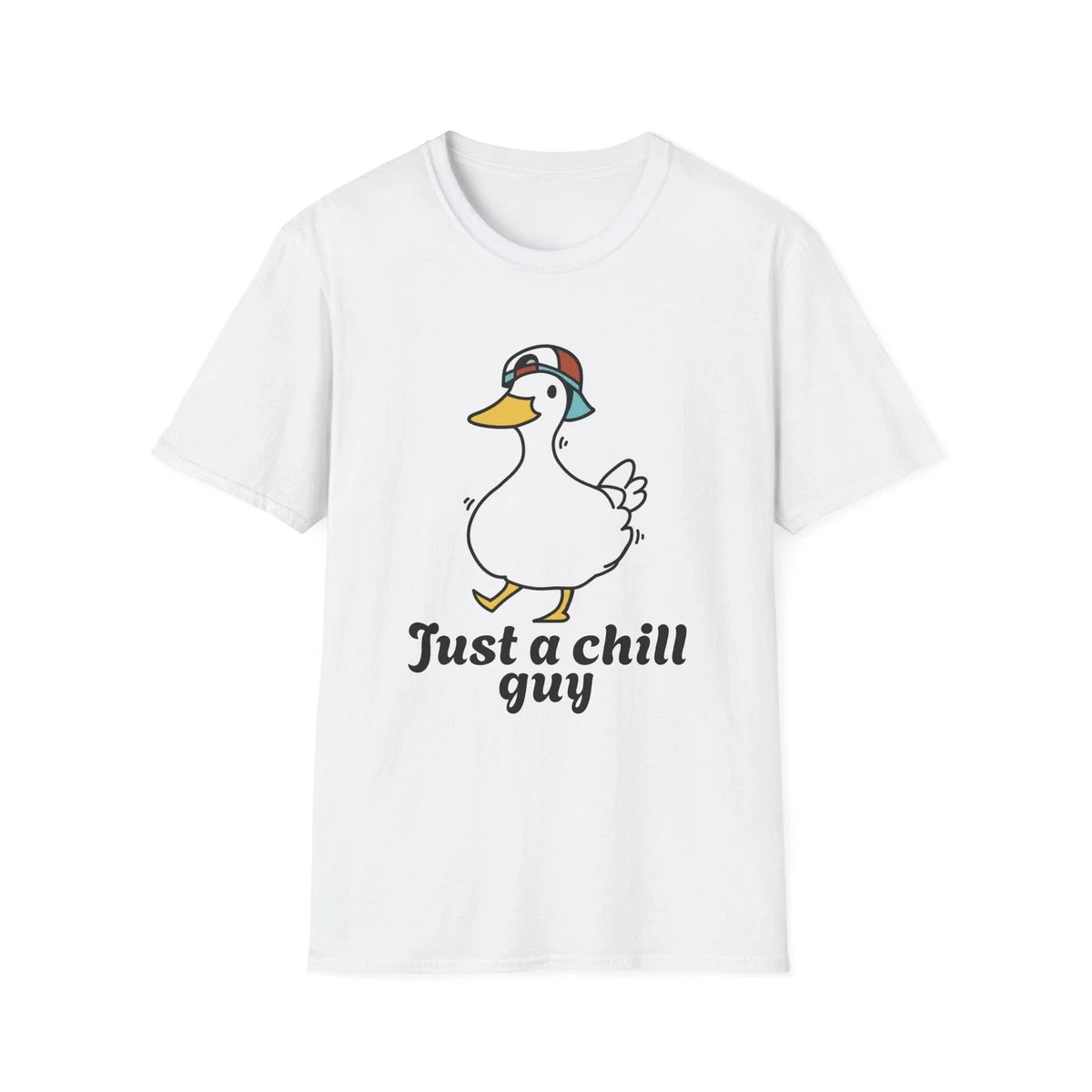 Just a Chill Guy duck graphic | cute cartoon duck, relaxed vibe Unisex , , , Long Sleeve Tee