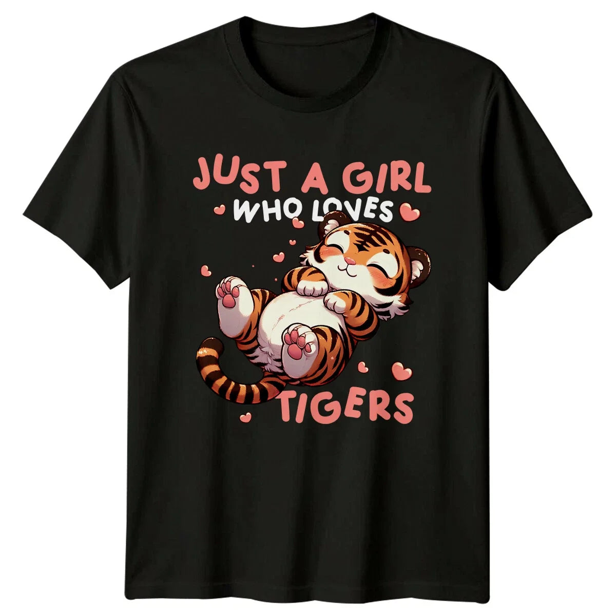 Just A Girl Who Loves Tigers Cute Cartoon Unisex , , , Long Sleeve Tee