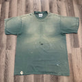 Vintage Fruit Of The Loom Blank Forest Green Sun Faded Thrashed Boxy L Unisex , , , Long Sleeve Tee