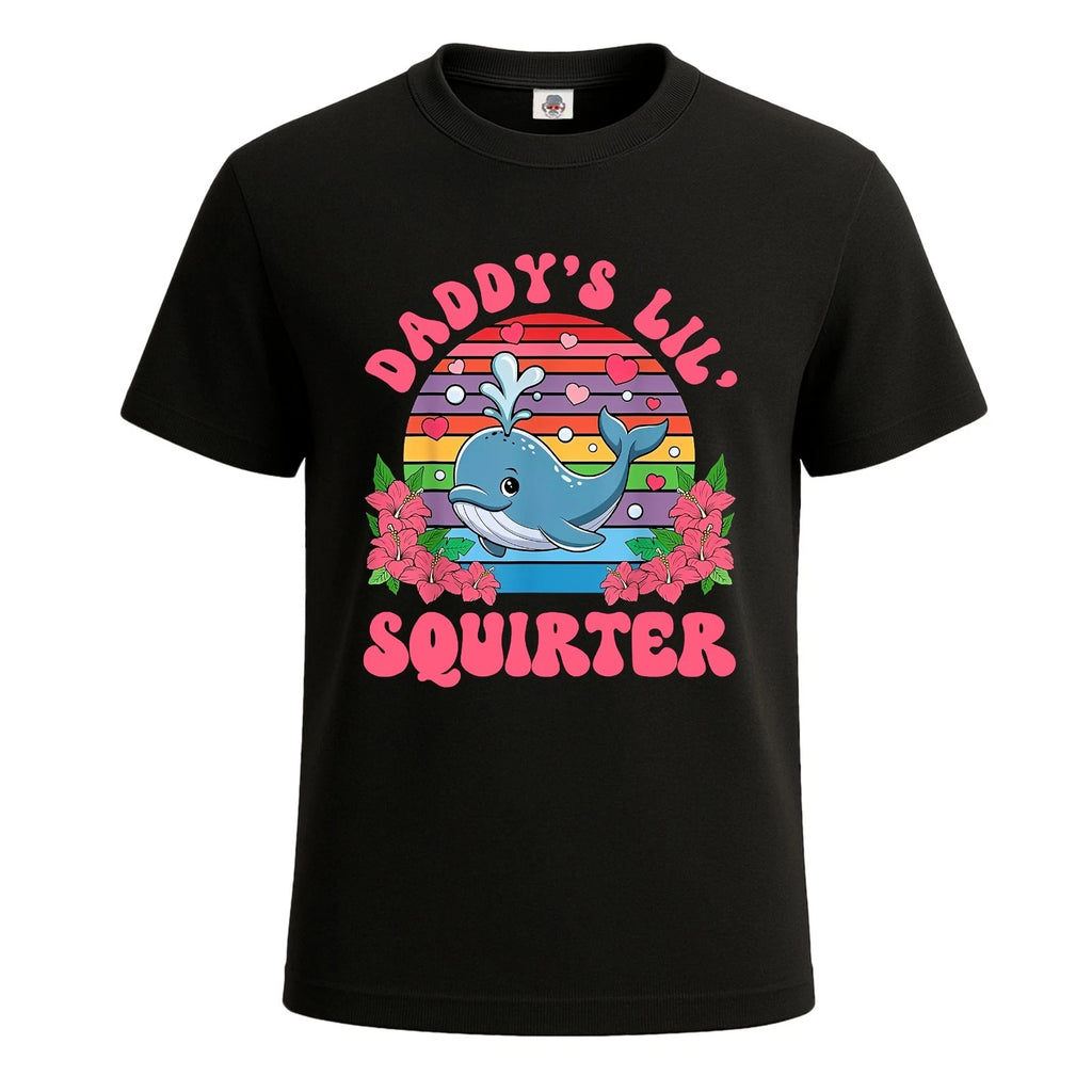 Daddy's Lil Squirter Novelty Tee Funny T-Shirt For Mens Novelty Tee Top