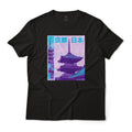 Kyoto Japan Half-tone Vaporwave Art Graphic Unisex Lightweight Cotton Unisex , , , Long Sleeve Tee