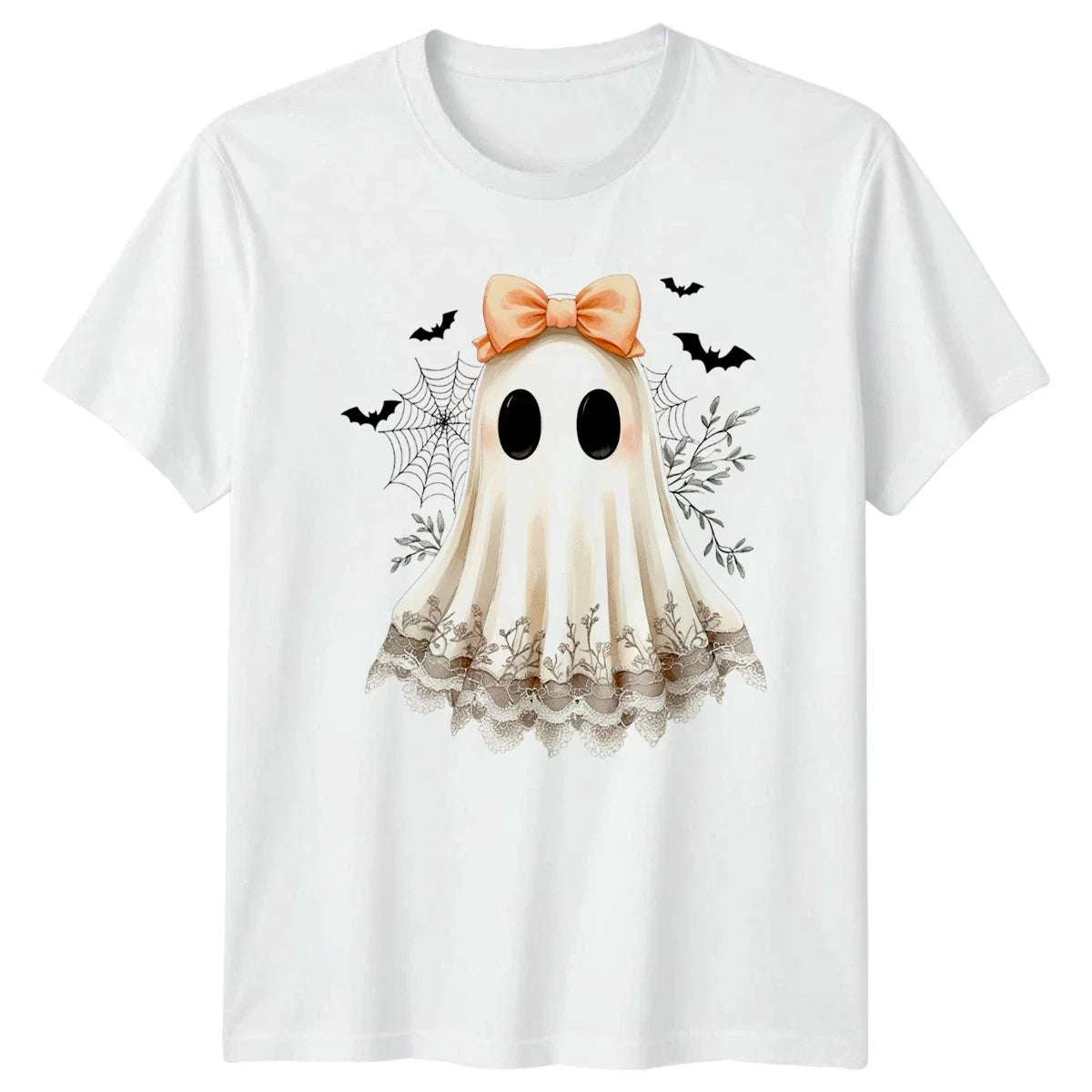 Cute Ghost Halloween Holidays Mens Womens Graphic Tee Spooky Unisex Top Unisex , , , Long Sleeve Tee