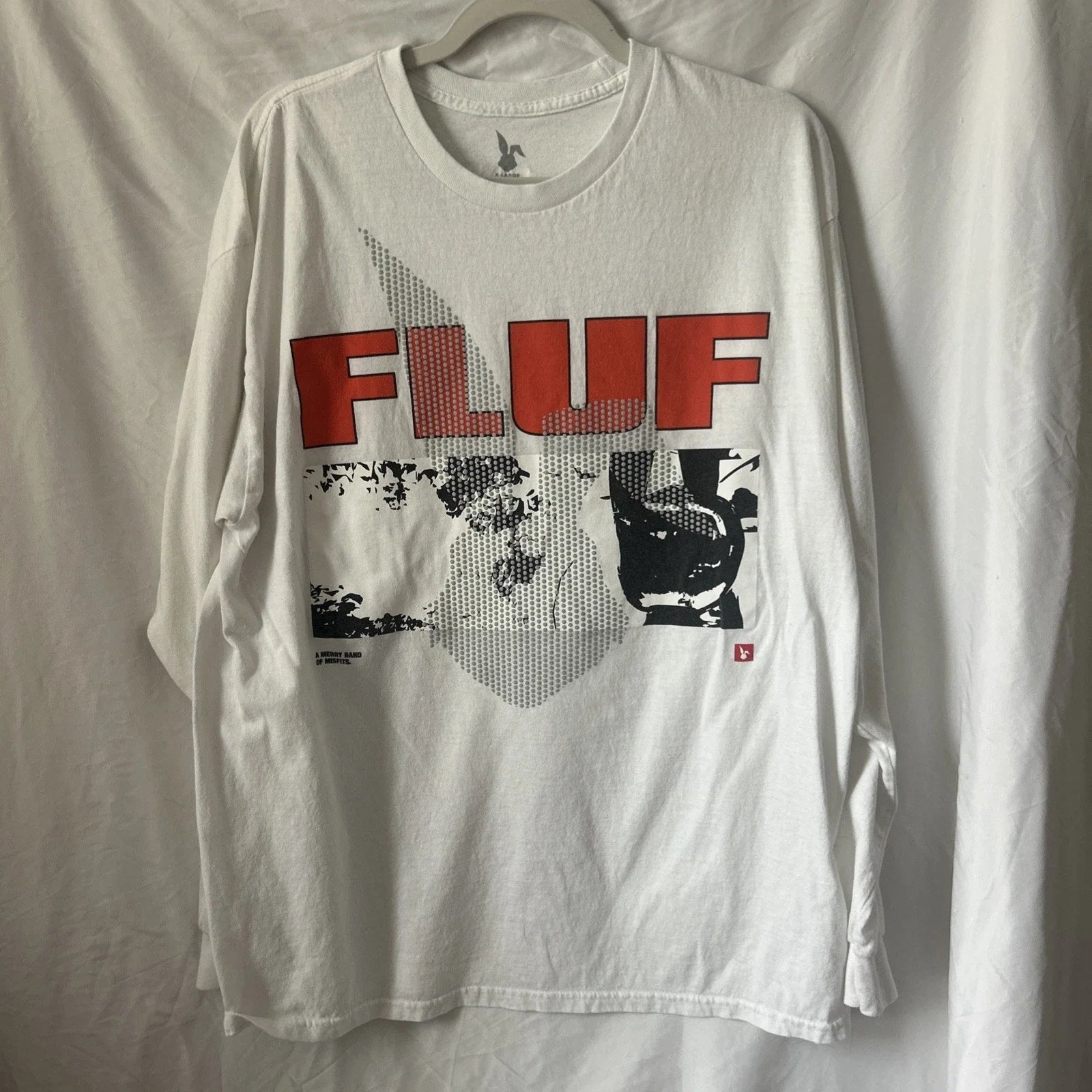 fluf 90s indie rock cool graphic vintage band tshirt White Long sleeve XL grunge Unisex , , , Long Sleeve Tee