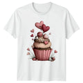 Cupcake Hearts Valentines Day Mens Womens Tee Graphic Unisex Top Unisex , , , Long Sleeve Tee