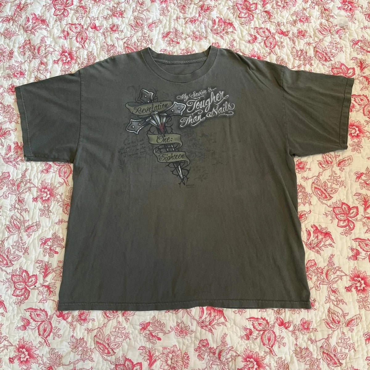 Early 2000s Grunge Affliction Army Green tougher than nails Graphic T Shirt! Unisex , , , Long Sleeve Tee