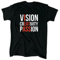 Vision Creativity Passion Men’s Funny - Black - Crew - Gift Unisex , , , Long Sleeve Tee