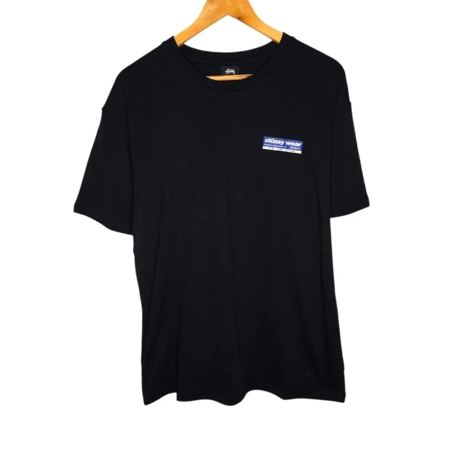 Stussy World Tour Men's S Black Streetwear Graphic Tee Vintage Aesthetic Y2K 90s Unisex , , , Long Sleeve Tee