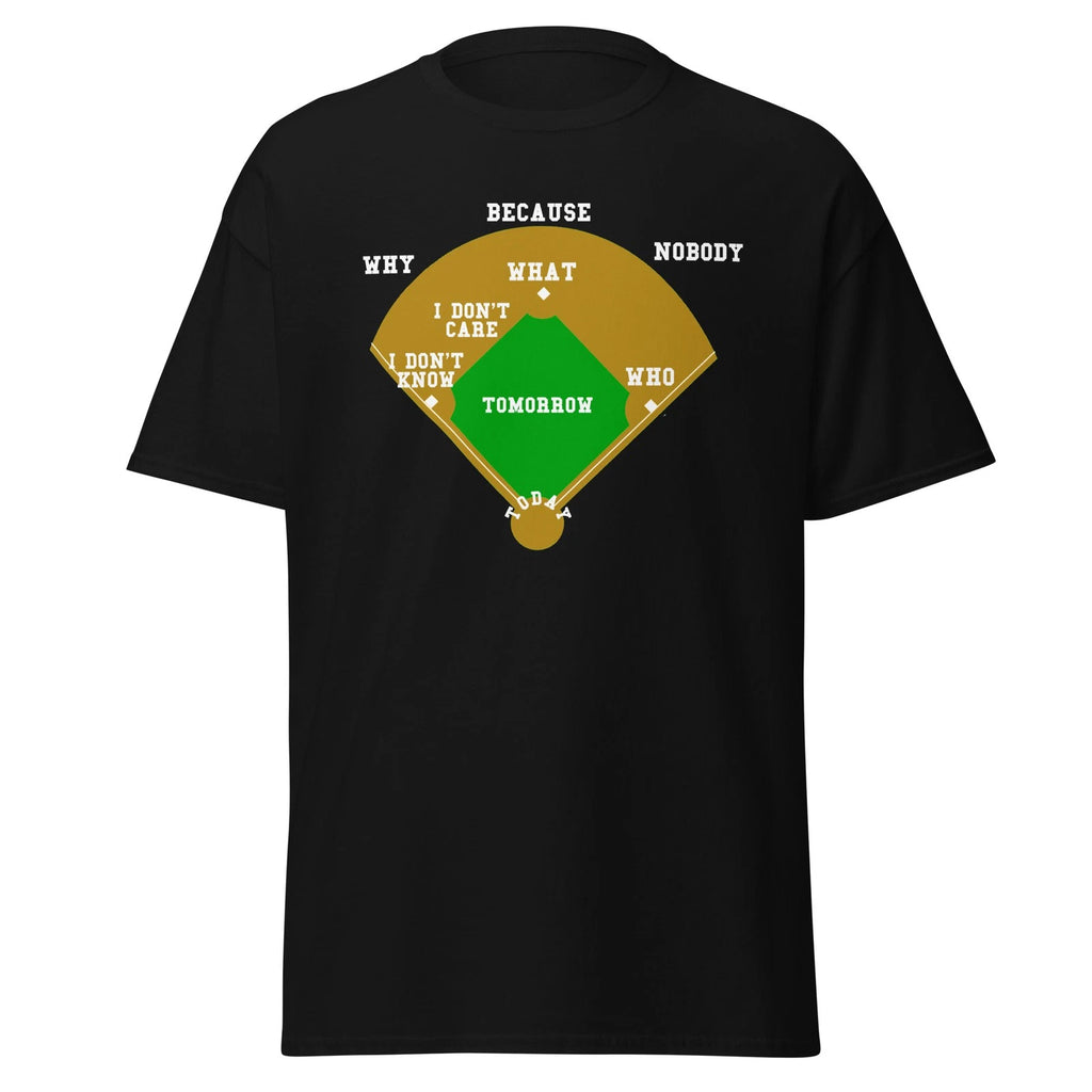 Who's On First? Funny Baseball Quote T-Shirt, Unisex