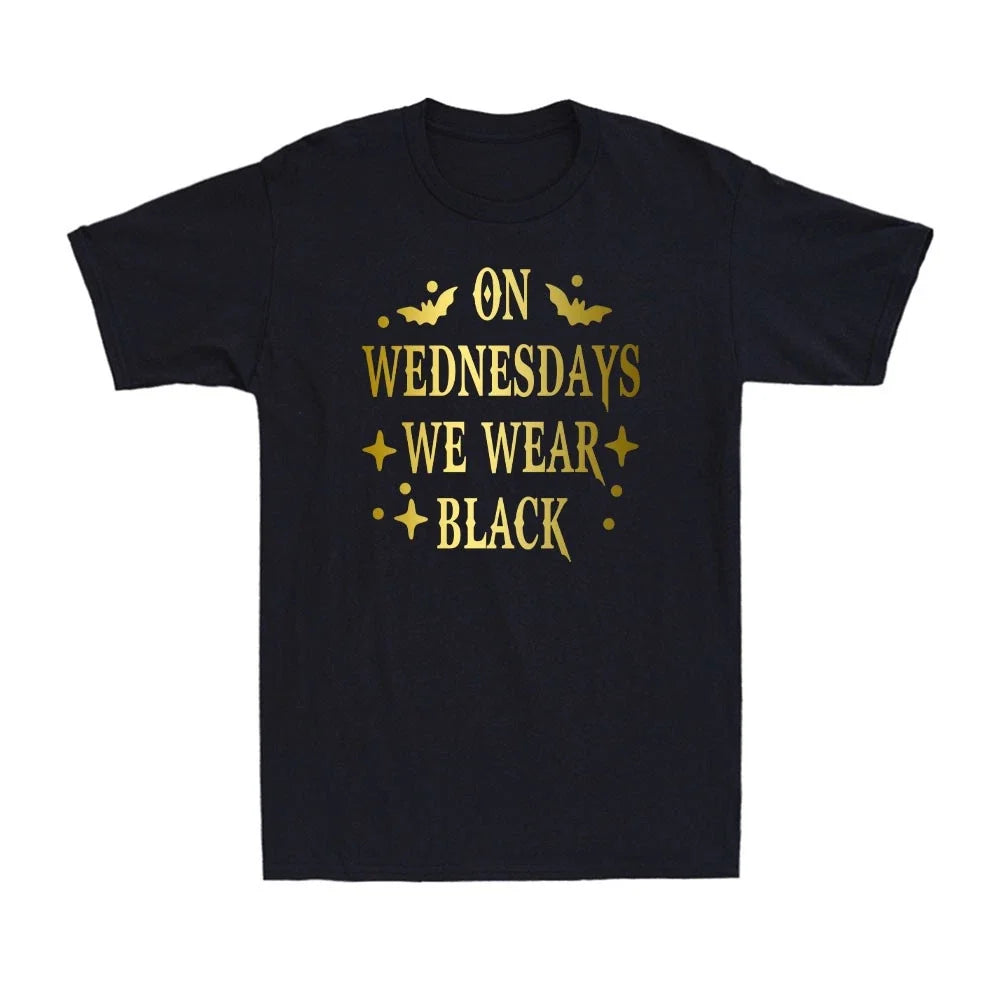 On Wednesdays We Wear Black - Dark Humor, Gothic Aesthetic Vintage Men's Unisex , , , Long Sleeve Tee