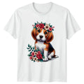 Cute Beagle Dog Wearing Floral Womens Beagle Puppy Art Unisex , , , Long Sleeve Tee