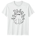 Floral Ghost Spooky Cute Design Whimsical Botanical Halloween Gift Unisex , , , Long Sleeve Tee