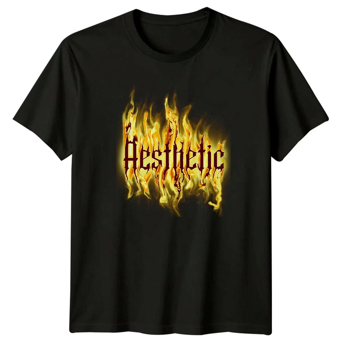 Aesthetic Flaming Text Urban Y2K Style Birthday Gift For Him And Her Unisex , , , Long Sleeve Tee
