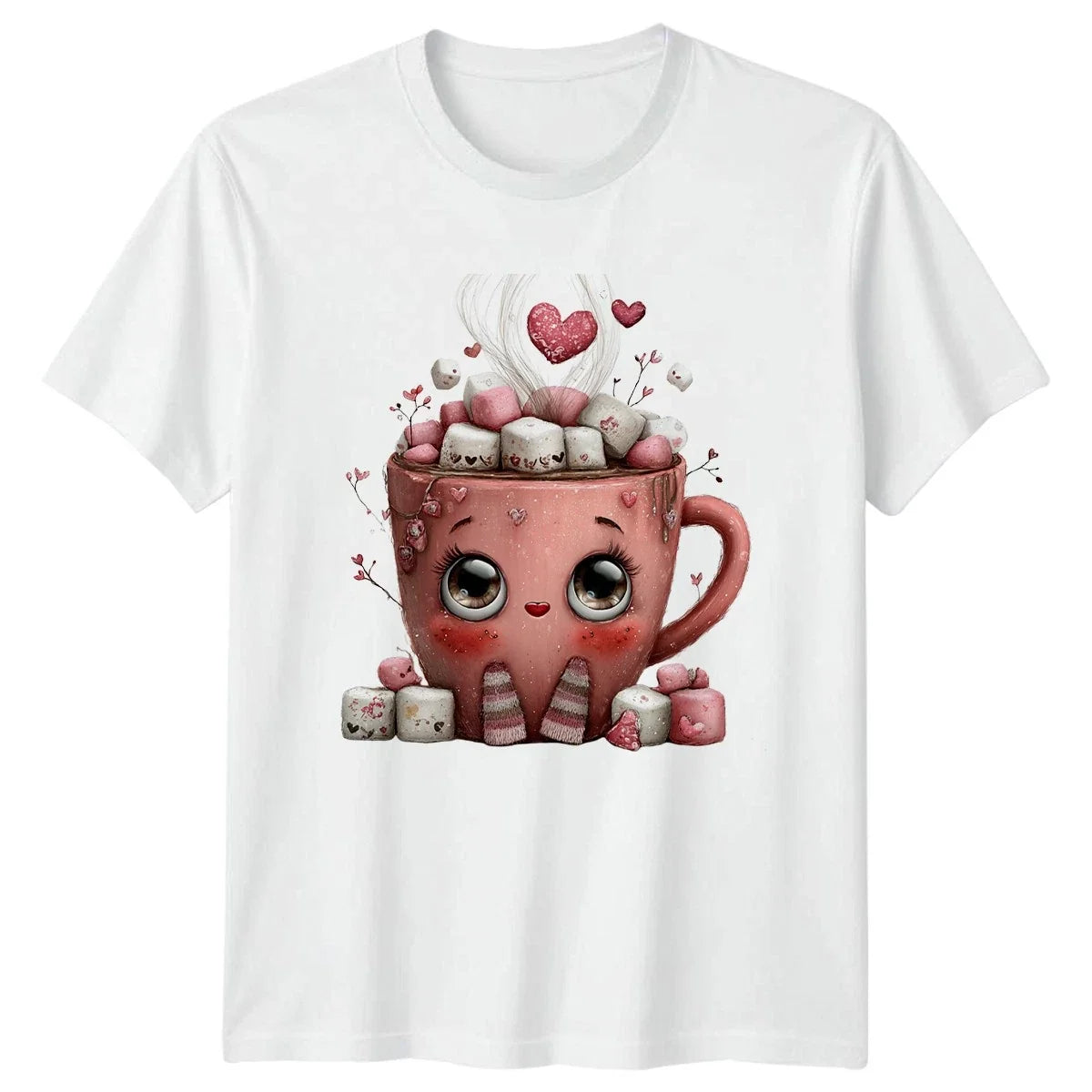 Hot Chocolate Mug Kawaii Graphic Tee Women�s Men�s Unisex Top Unisex , , , Long Sleeve Tee