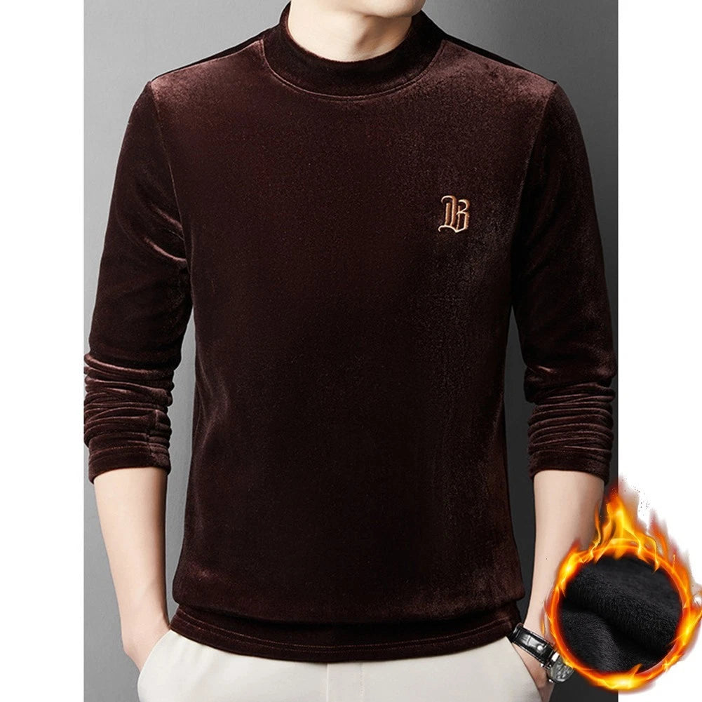 Mens Retro Victorian Style Long Sleeve Casual Tshirt Solid Color Baggy Top