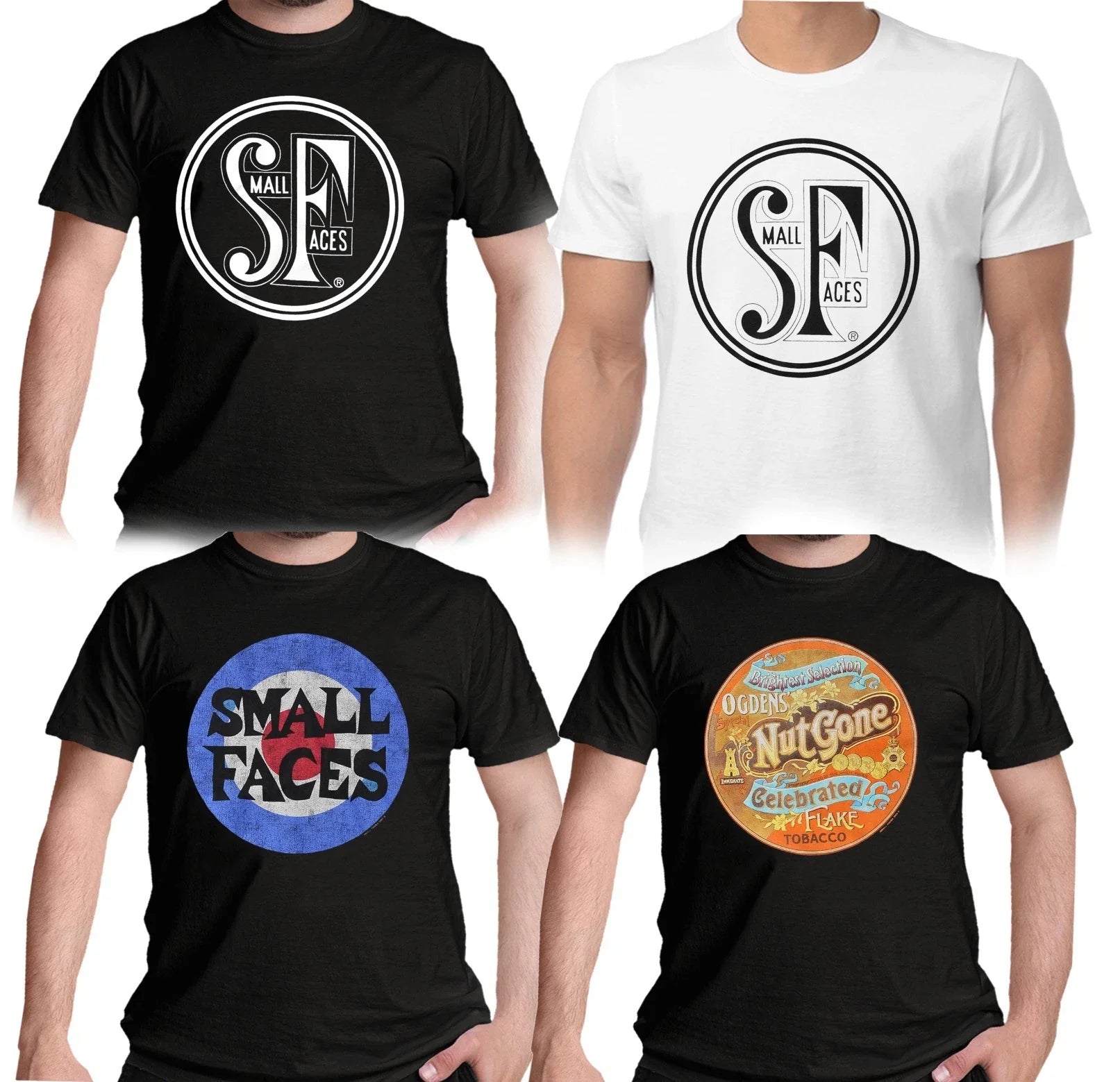 Official Small Faces T Shirt Logo Target Ogdens Nut Gone Flake New S to 2XL Unisex , , , Long Sleeve Tee