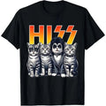 Cute Hiss Cats Rock Kittens Kitty Rocking Music Cat Lovers Men men woman Unisex , , , Long Sleeve Tee